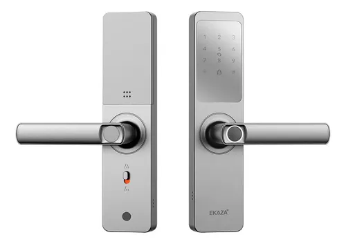 Fechadura Digital Inteligente Senha Cartão Alumínio Cor Prateada ...