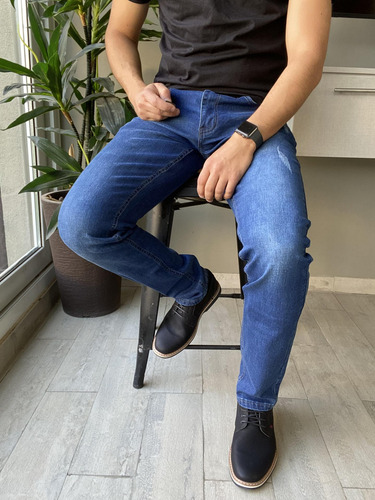 Imagen 4 de 7 de Jeans Hombre Elasticados Slim Azul
