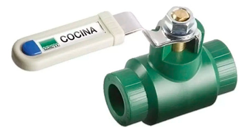 Valvula Esferica Fusion Llave Paso 25mm Verde Saladillo