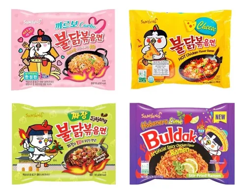 comprar 4 Paquetes Ramen Coreano Samyang Buldak  Sabores Top