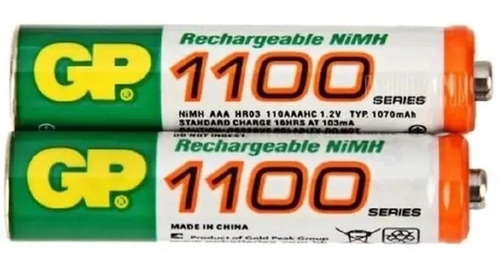 Pila Batería Recargable 1.2v Aaa Alkalina Gp 1100 Series