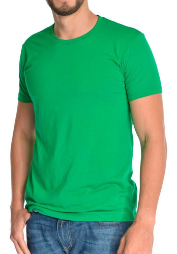 Camiseta Hombre 100% Algodon Suave Cuello Liso