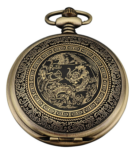 Ampm24 Dragon & Phoenix Reloj De Cuarzo Colgante De Bronce .