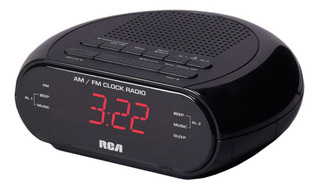 Radio Reloj Fm Despertador Rc205 Color Negro