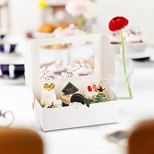 Caja Para Magdalenas Jucoan De Papel Kraft Blanco Con Ventan