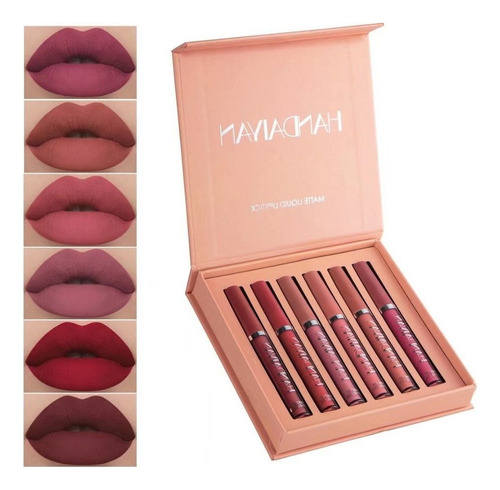 Kit Lipstick Matte Tintas For Lips 6 Units