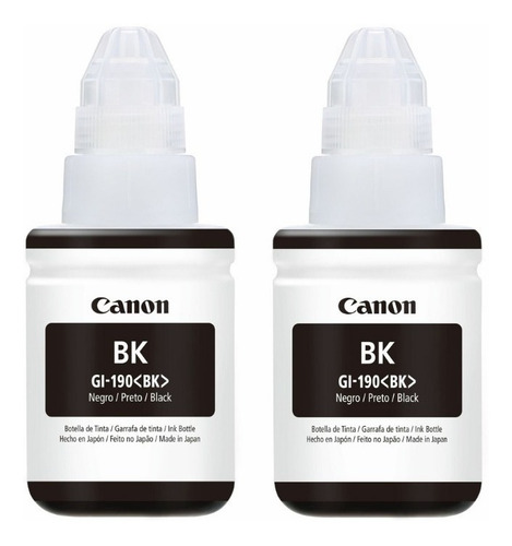 Combo De Botellas Canon Gi 190 Bk Tinta Negro