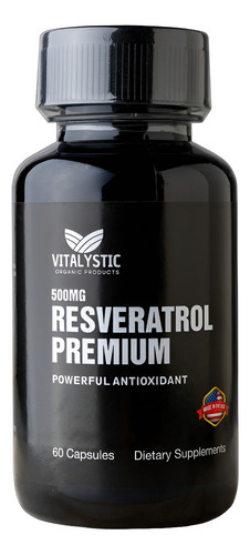 Resveratrol 500mg Suplemento Premium 60 Cápsulas Sabor Sin Sabor