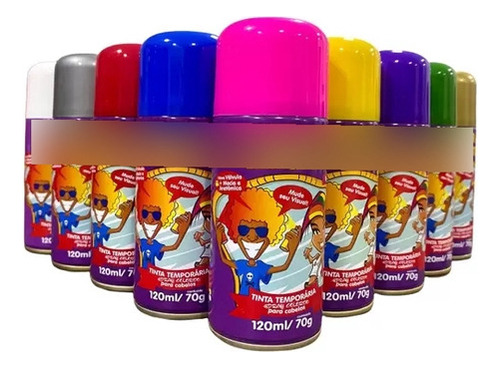  Tinta Da Alegria Spray Temporária Para Cabelos - 120 Ml Tom Prata