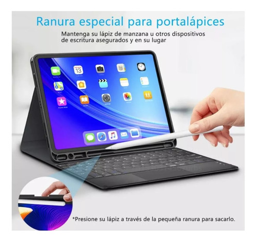 Funda Con Teclado Negro Para iPad Air 4ta/5ta 10.9 Español