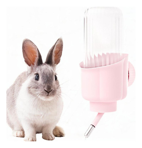 Bebedero Automático Para Conejos, Botella De 500ml Rosa