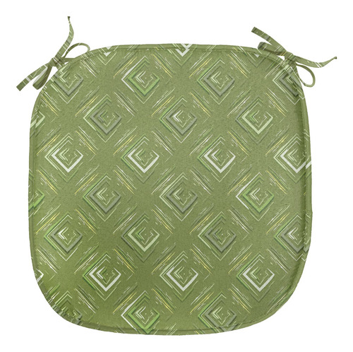 Juego De 4 Cojines De Asiento Cuadrado Verde Oliva 40 X 40 C