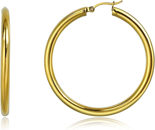 Ja.s.jr Gold Hoop Earrings For Women Stainless Steel 18k Pla