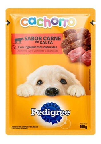 Imagen 2 de 2 de Pedigree Alimento Húmedo Perros Cachorro Res 100g X24 Uds