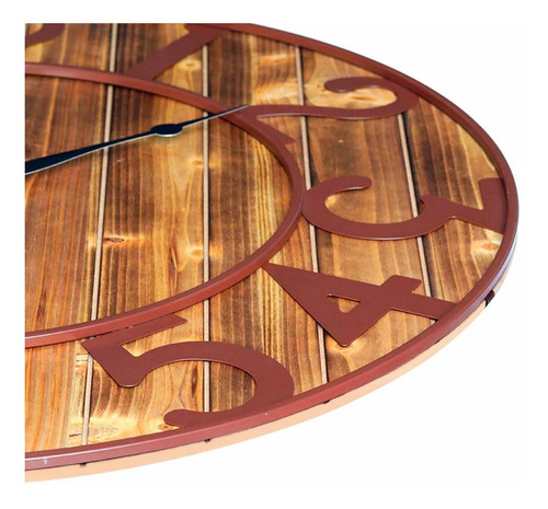 Reloj De Pared San Joaquin Decoracion Hierro Y Madera Ø80cm
