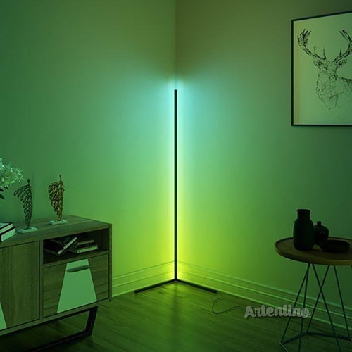 Luz Lampara Pie Esquinero Led Rgb Deco Minimalista App Wifi