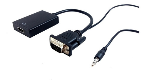 Conversor Vga A Hdmi Con Audio Adaptador Cable Tv Hd 1080p