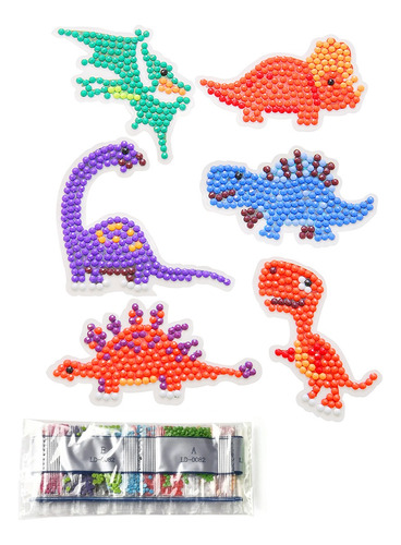 6 Sticker Dinos Pintura C/diamante Sticker Diamonds Painting