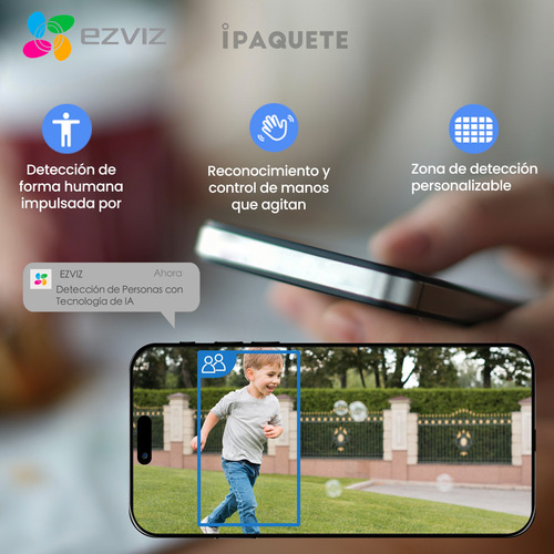 Cámara Seguridad Ezviz Ip Wifi Exterior Color 4mp + 32gb