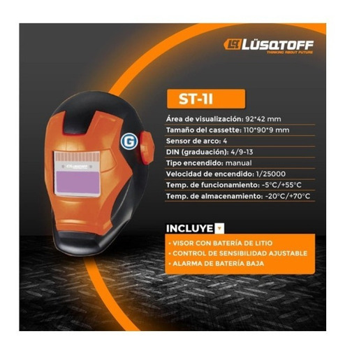 Mascara Fotosensible Careta Soldar Lusqtoff St1i