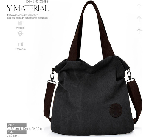 Bolso Multifuncional Para Mujer Estilo Urbano De Moda Color Negro