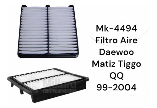 Filtro Aire Tipo Panel Daewoo Matiz Tiggo Qq 99-2004