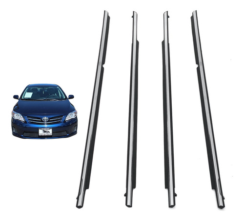 Kit Cepillos Lamevidrios Cromados Toyota Corolla Genérico