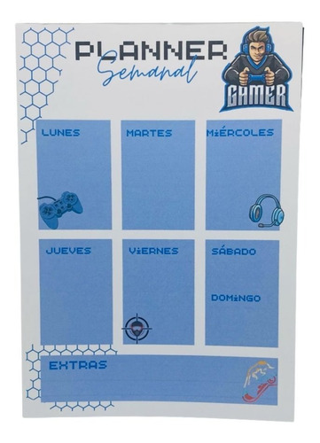 Planner Semanal A5 40 Hojas Gamer