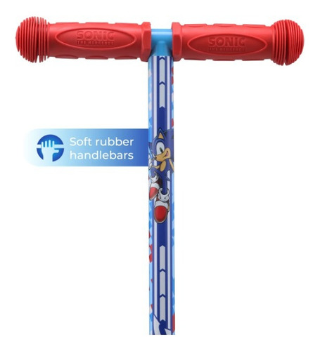 Patin Scooter Sonic 3 Ruedas Con Luces Led Color Azul / J Azul Sonic 3d