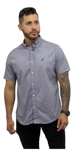 Camisa Nautica Gris Hombre W01142 4nv