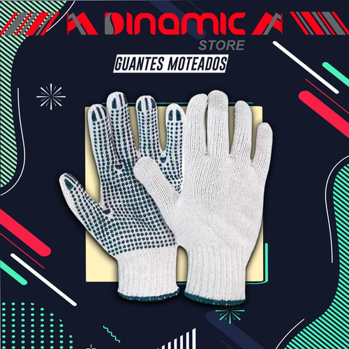 Imagen 3 de 4 de 12 Guantes Moteados De Trabajo Reforzado Fabrica 1 Docena