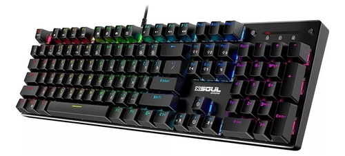 Teclado Mecanico Gamer Soul Xk800 Qwerty Rgb Luz Led Gaming