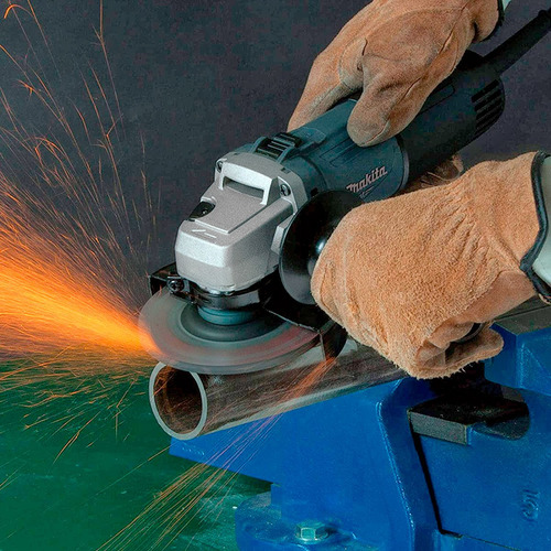 Miniesmeriladora angular Makita MT M0901 color turquesa 600 W 127 V + accesorio