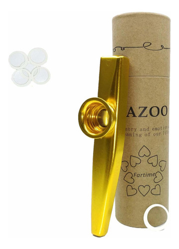 Fartime Gold Exquisito Kazoo De Aleación De Aluminio Con