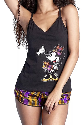 Pijama Dama Mujer Playera Short Ligera Minnie Mouse Disney 