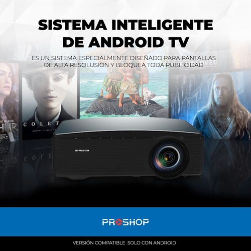 Imagen 8 de 10 de Proyector Led Potente Full Hd 4k Android Hdmi Vga Usb Wifi!