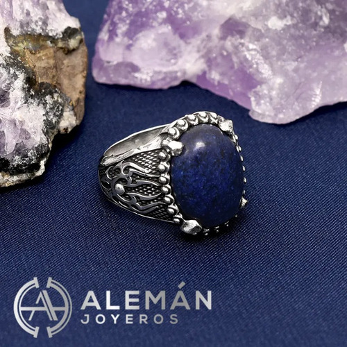 Padrísimo Anillo De Plata .925 Modelo William Lapislázuli 9