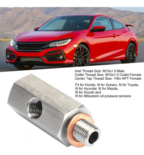 Imagen 5 de 9 de Adaptador T 1/8in Np Sensor De Presión De Aceite Ee A M10 10