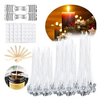 Comprar 612 Piezas Mechas de Vela,10cm 15cm 20cm Mecha de Vela de Algodón Pre-Encerada con Base para Hacer Velas DIY, Mecha Natural Bajo Humo con Dispositivo de Centrado Candle Wicks