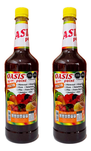 Pulpa Concentrado Sabor Frutos Rojos 2lt Oasis Natural