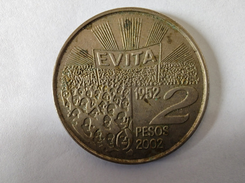 Moneda Argentina 2 Pesos 2002 Eva Perón (x1422
