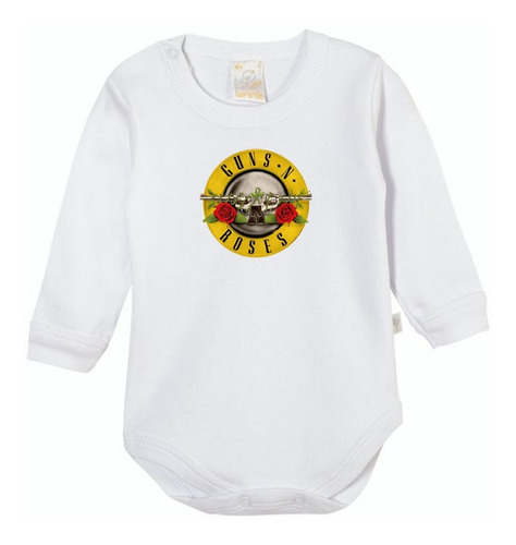 Body Bebé Estampado 100% Algodón Rock Guns N Roses Gamise