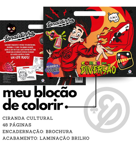 Blocão Enaldinho Para Colorir + 12 Lápis De Cor Aventuras E Desafios 48 Páginas