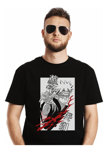 Polera Naruto Pain Letras Japonesas Anime Impresión Directa