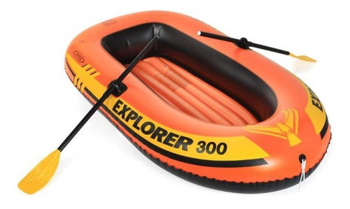Bote Inflável Intex Explorer 300 Com Remos 211cm Até 186kg