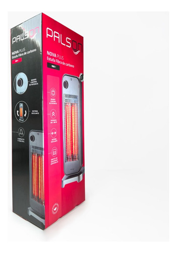 Calefactor Luminosos Estufa Fibra De Carbono Sp-h12c Palson