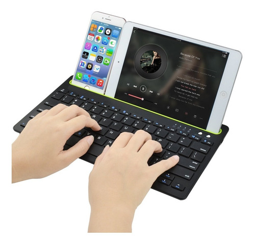Imagen 2 de 6 de Teclado Bluetooth Español Para iPad/tablet/pc Doble Conexión