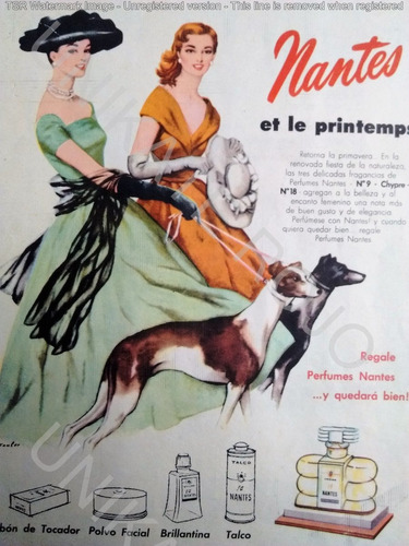 Antigua Publicidad Clipping Colonia Perfume Nantes Año 1957