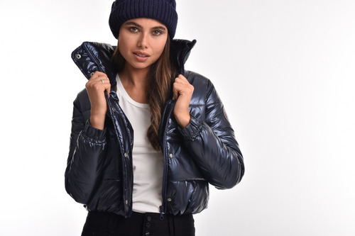 Imagen 3 de 4 de Campera Mujer Inflable Chaqueta Dama Metalizada Impermeable