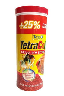 Tetra Tetracolor granulos tropicales x 375gr alimento balanceado para peces acuario, discos y ciclidos. colores Vibrantes con antioxidantes y prebióticos. Agua limpia, proteína pescado y camarón 47.5%